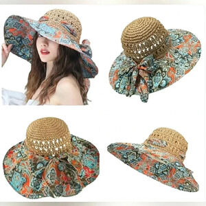 Boho Gypsy Festival Vacation Beach Cruise Wide Brim Packable New Hat